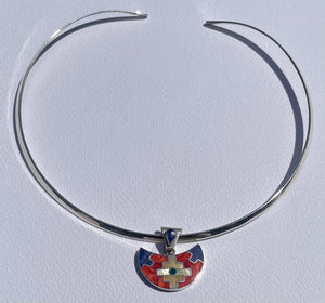 Bijoux en argent Ana de Peru - Pendentif en argent et pierre, croix andine.