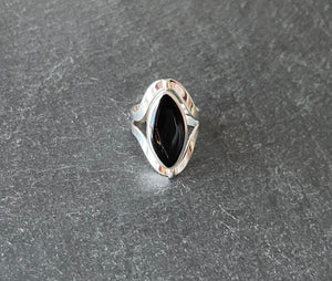 Bague "Anaranjado y negro"