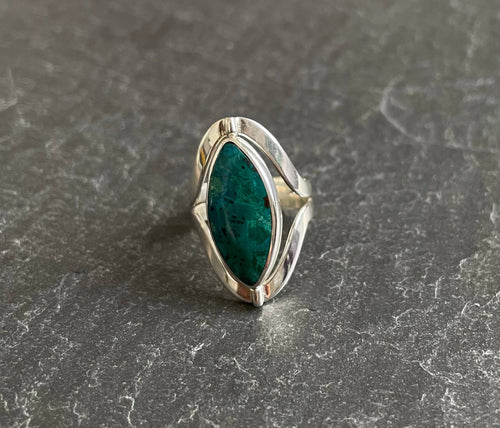 Bague en argent réversible ( Jade et Coral).