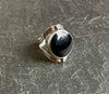 Bague en argent "Azul y Negro" réversible ronde.