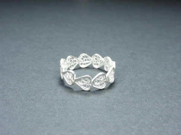 Bague en argent "Coeur filigrane"