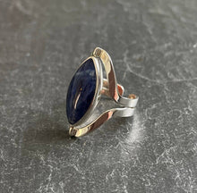 Charger l&#39;image dans la galerie, Bague reversible en argent avec pierres lapis lazuli et spondylus