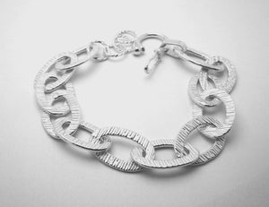 Bracelet argent large maille Ovale.