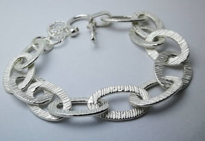 Bracelet argent large maille Ovale.