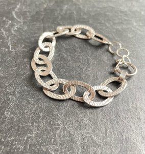 Bracelet argent large maille Ovale.