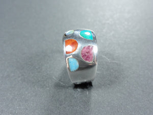 Bague en argent avec 5 pierres incrustées- ANA DE PERU 