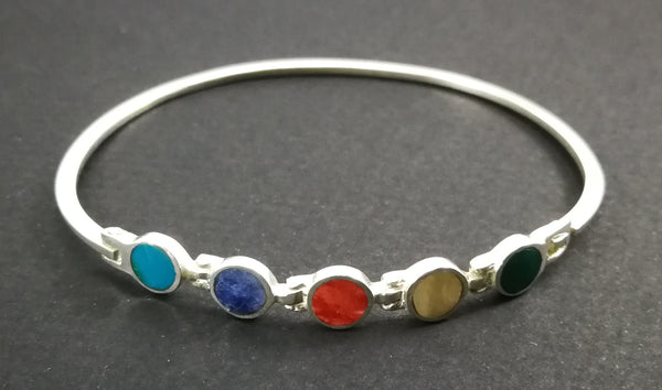 Bracelet en argent "Cinq couleurs" - Les Bijoux    ANA de PERU